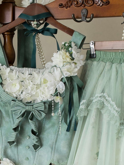 Hairclip Green Floral / Purple