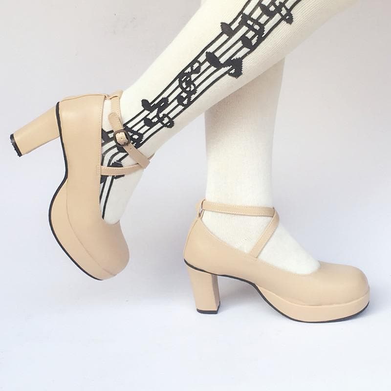 SP168137 Elegant Made High Beige Heels Custom Shoes