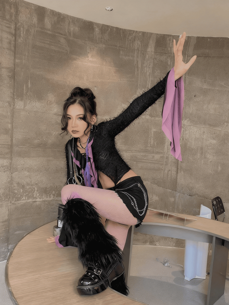 Black 20CM/30CM/40CM Shaggy Warmers Leg Y2K