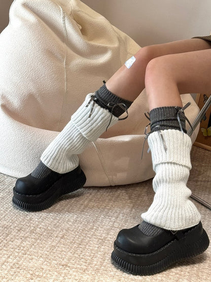 4 Warmers Colors Thread Knitted Leg Shimmer Fine