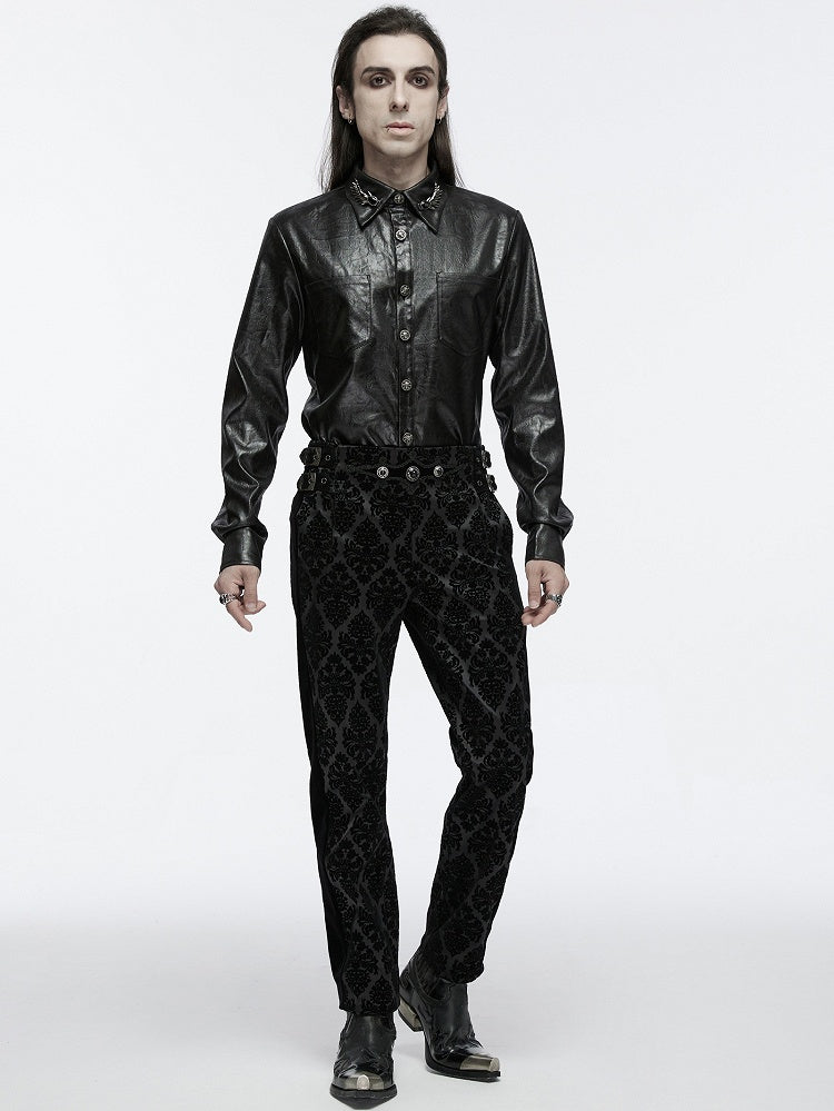 Black Men's Gothic Dragon Scale Shirt
