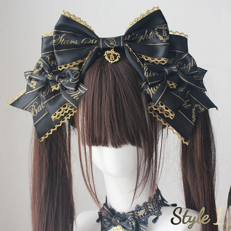 Black Patterned KC Bow Gold