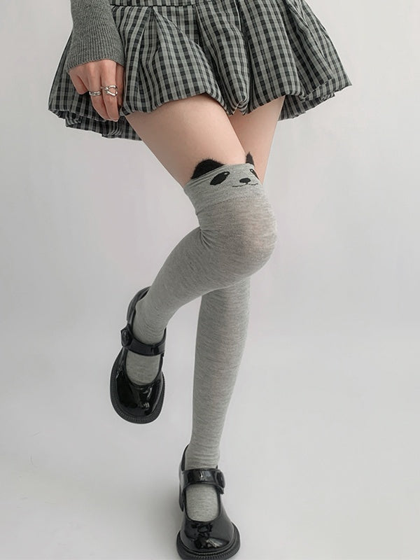 Light Gray/Black Stockings Gray/Dark Cute Pattern