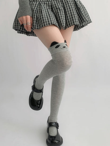 Light Gray/Black Stockings Gray/Dark Cute Pattern