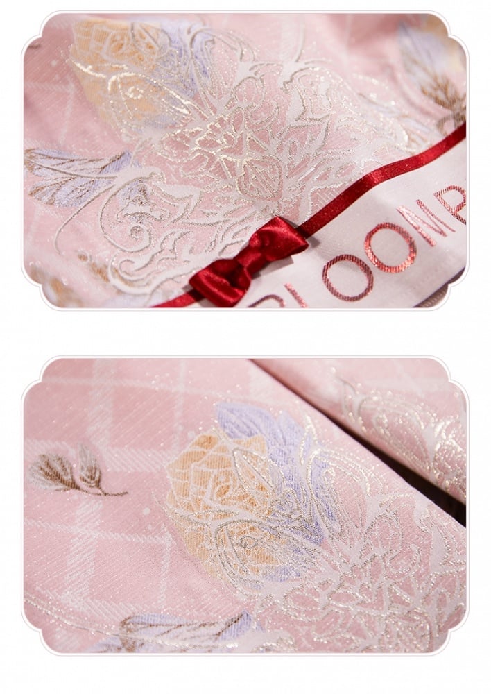 Rosa und roter Lolita-Pulloverrock mit Schnürung vorne