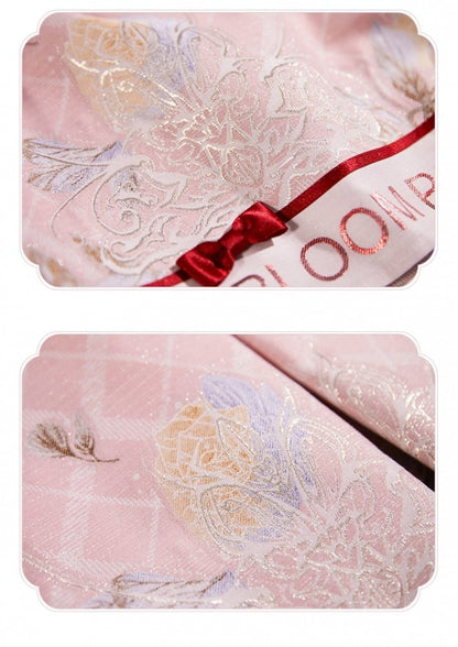 Rosa und roter Lolita-Pulloverrock mit Schnürung vorne