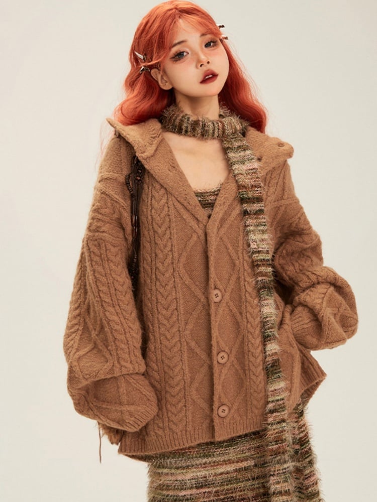 Matching Pink Scarf Dress Winter Fall Knit Slip for with Green Striped