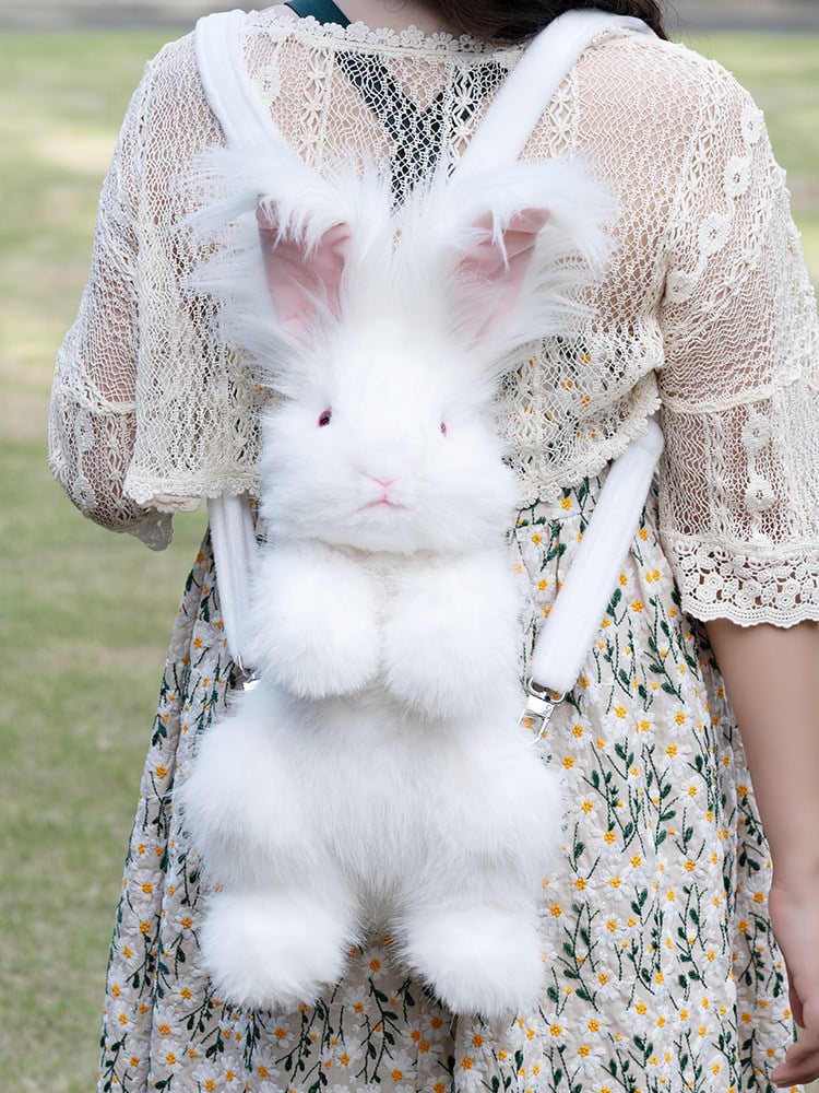 Bag Plush Realistic Backpack/Crossbody Cute Bunny