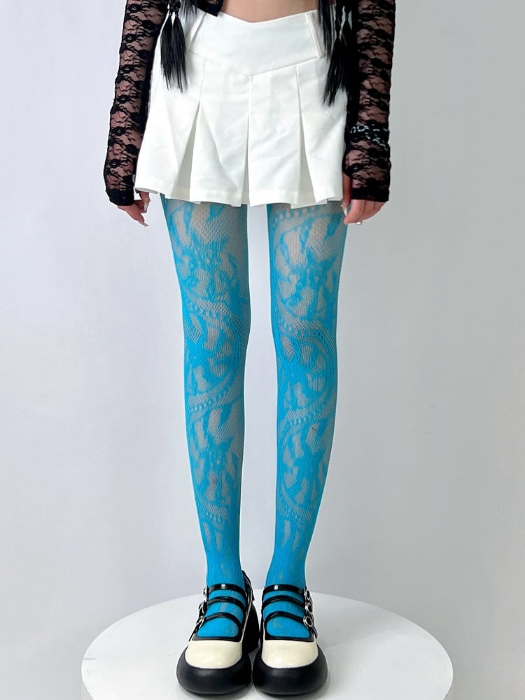 Tights Colors Design Pattern Wisteria Flower 6