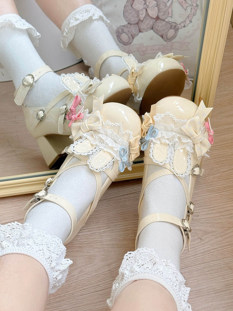 6.5 - Janes Bunny Mary Lolita cm Heel Cream Theme PU Sweet