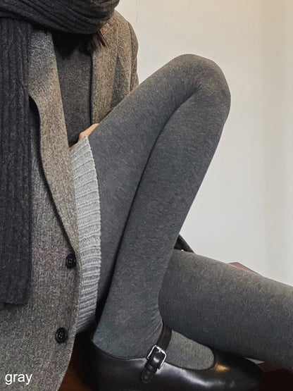 Minimalist Design Solid Tights - Xi Shang Mei Shao
