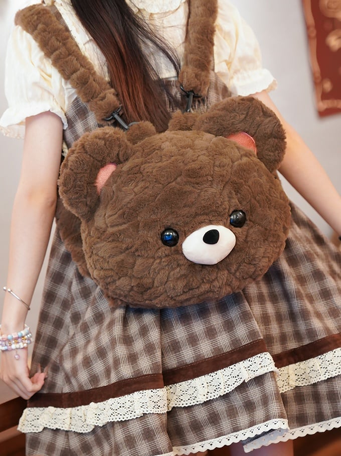 Brown Bear-shaped Plush Backpack