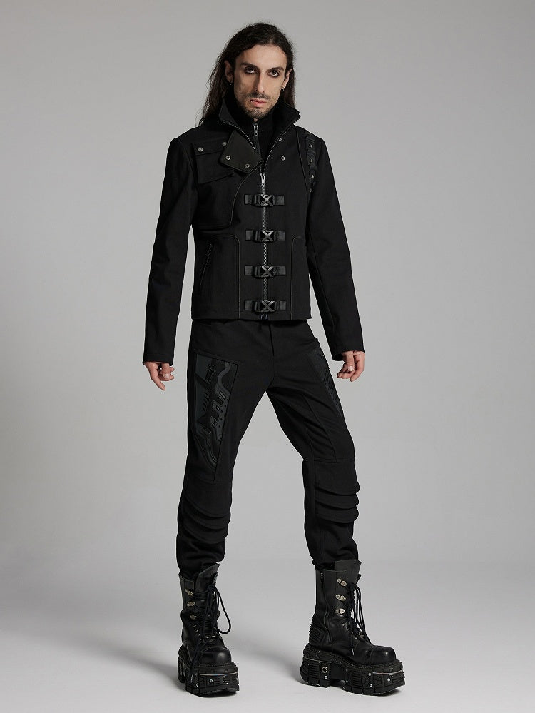 Black Men's Cyberpunk Deconstruction Jacket