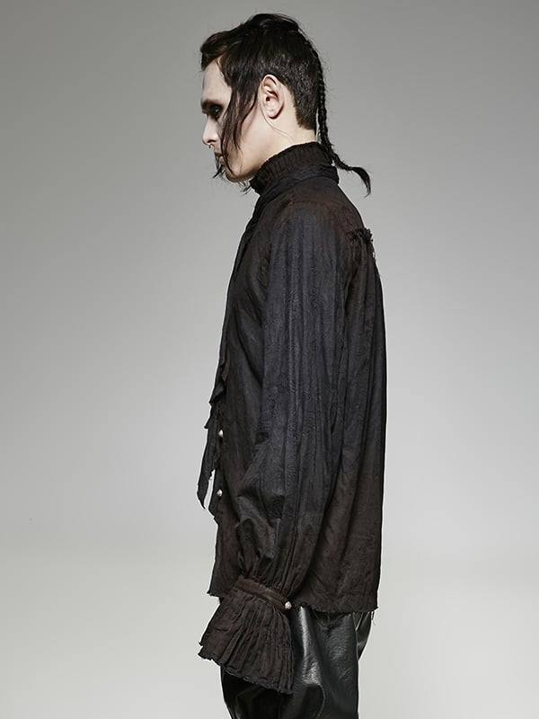 Shirt Tie Black Steampunk Men's