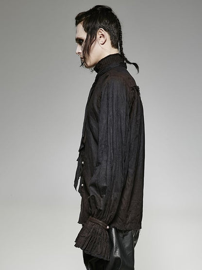 Shirt Tie Black Steampunk Men's