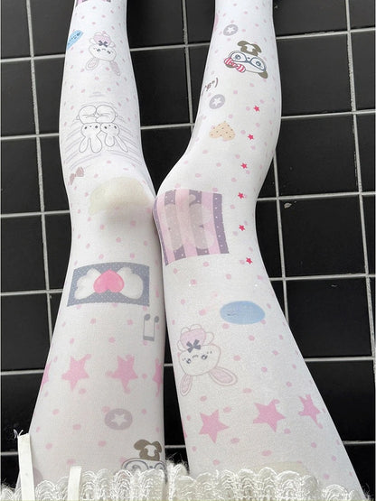 Pattern Dot Cute Tights Polka Bunny