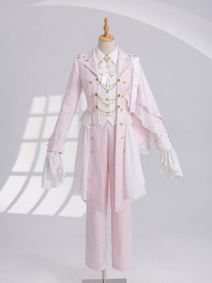Cherry Blossom Print High-Rise Trousers in Sakura Pink - DevilInspired Exclusive Collection