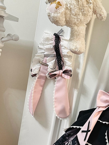 Black and Pink Bunny Ears Hairband
