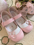 Rosa Bär Flats Schnalle Bowknot verziert Ohr Bunny