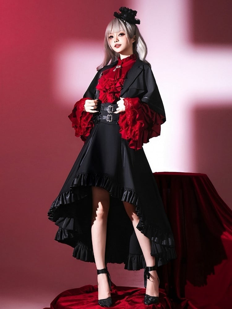 Ouji Black Lolita Blazer Cape Collar