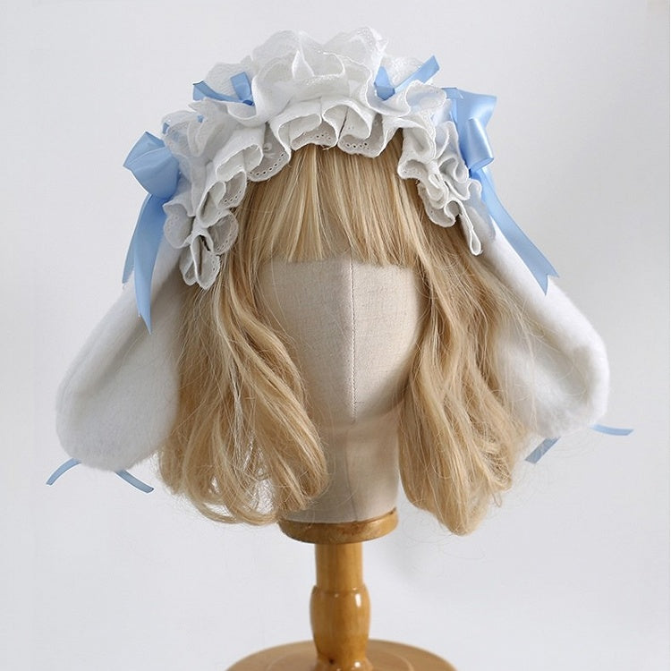 バニーディテール耳カラーKC蝶結びフリルロリータオプション8スイート