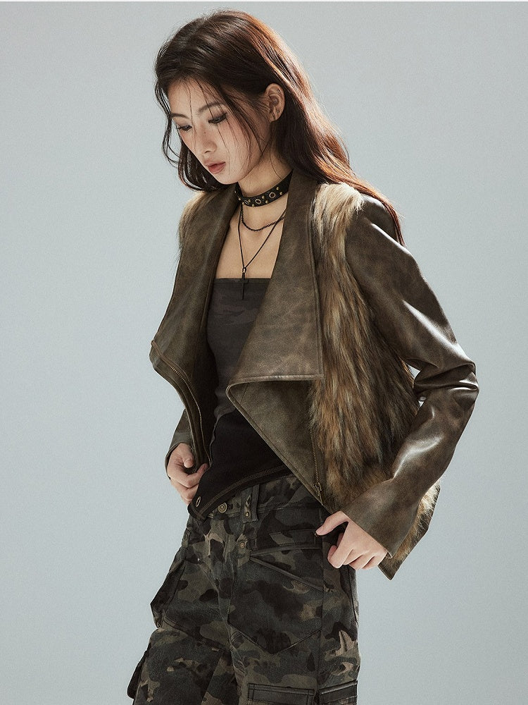 Punk Detachable - Asymmetrical Trim Halter Top Backless Plush