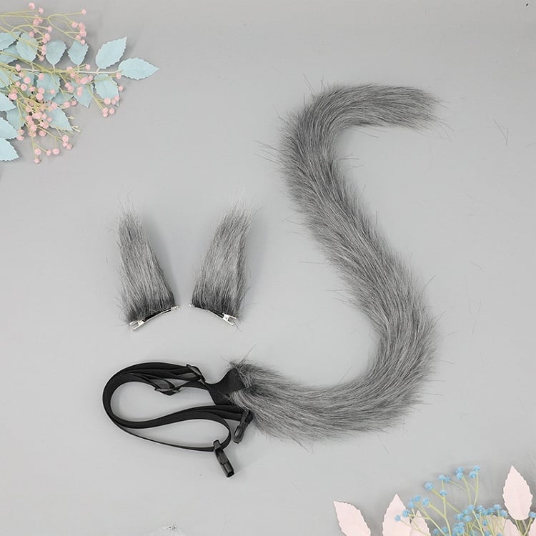 of A Tail Clips Lolita Fur Kitty Solid Set - Hair + 4 One Pair Colors Faux Color