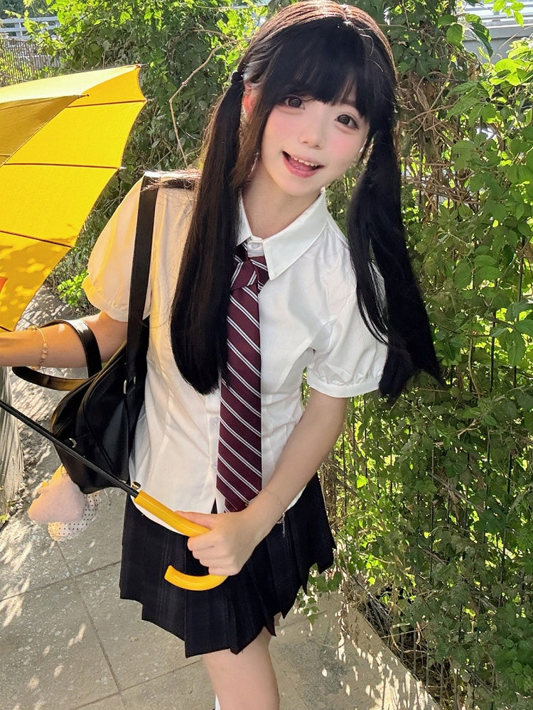 Puff Uniform Self-tie Design White At Back JK Shirt Sleeves