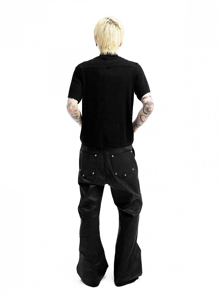 Unisex Black Cross-Collar Short-Sleeve Knitwear - DETW OnLine