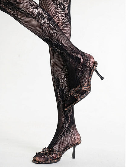 5-Color Mesh Sheer Tights with Floral Pattern - ModaSwings