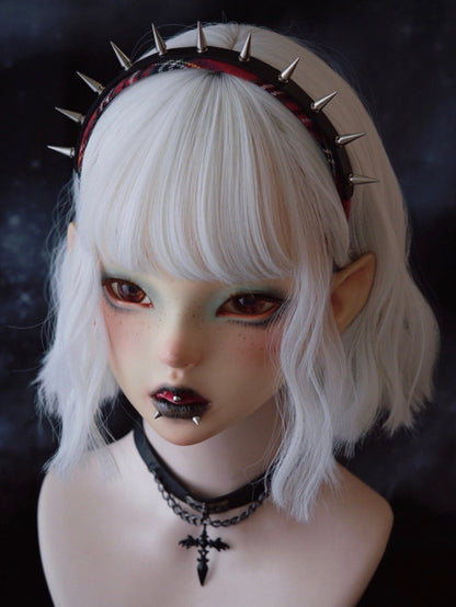 Plaid And Design KC Red With Black Studs Pattern