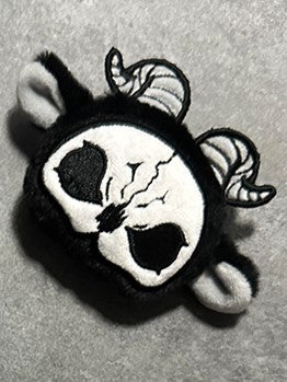 Reaper and Grim Black Gothic Brooch White