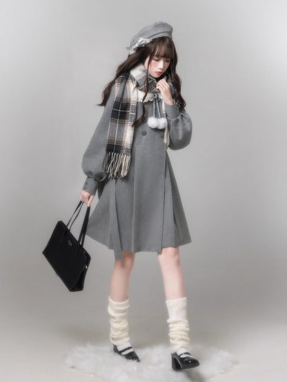 Aesthetic White Scarf Black Gray Fringed