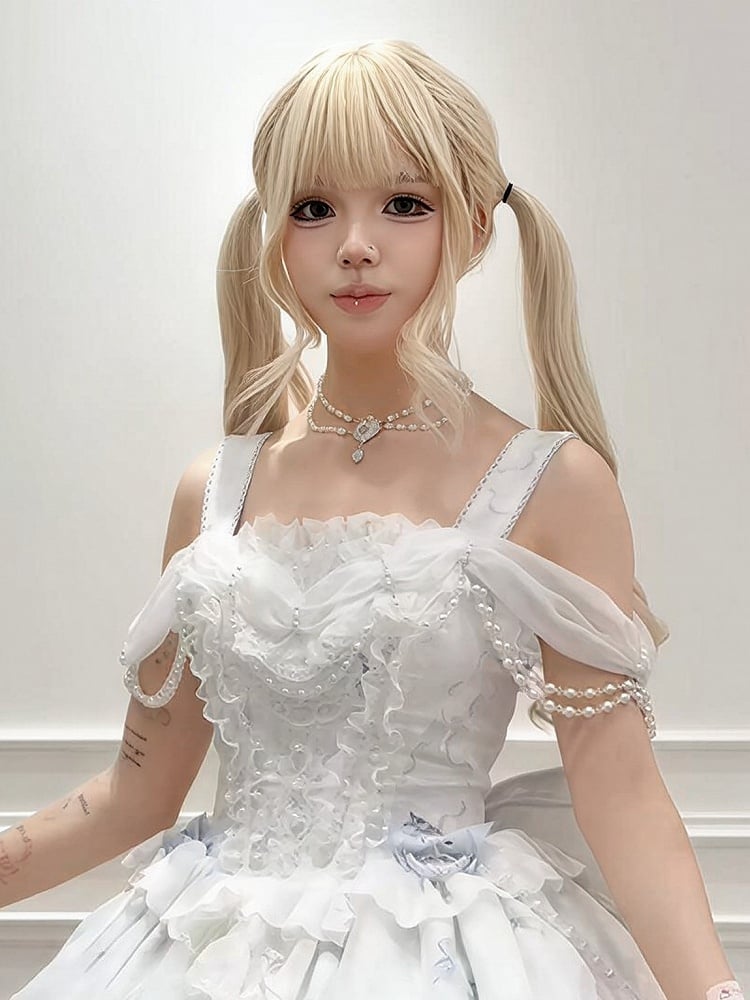 Elegant Lolita Necklace with Rhinestone Pendant - Meng Fu Zi