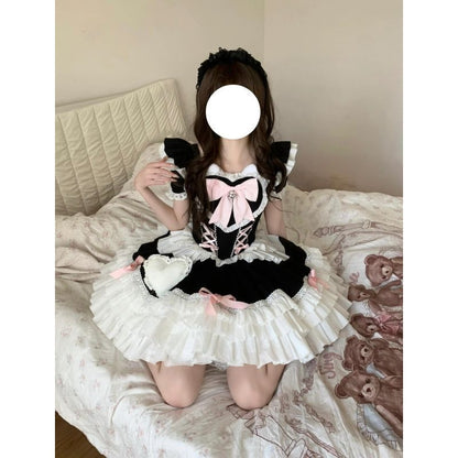 Lolita French Sweet Floral Puff Dress – Summer Princess Gown