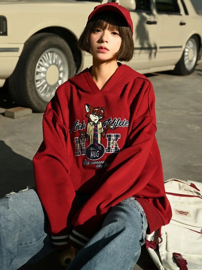 Zootopia Nick Applikation Roter lockerer Hoodie