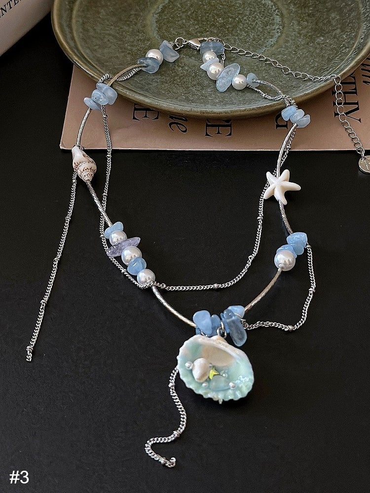 Beaded Shell Pendant Necklace - Kiwi Store