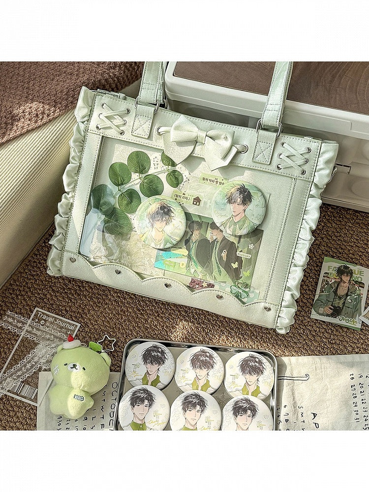 6 Color Lolita Clear Window Ita Shoulder Bag Lace Bow