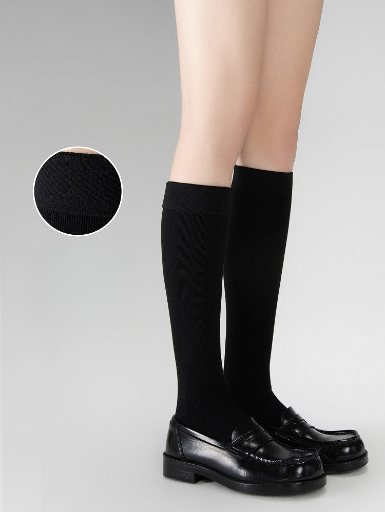 Chaussettes mi-mollet 40CM JK couleur crème, amincissantes, antidérapantes blanches/marron/noires