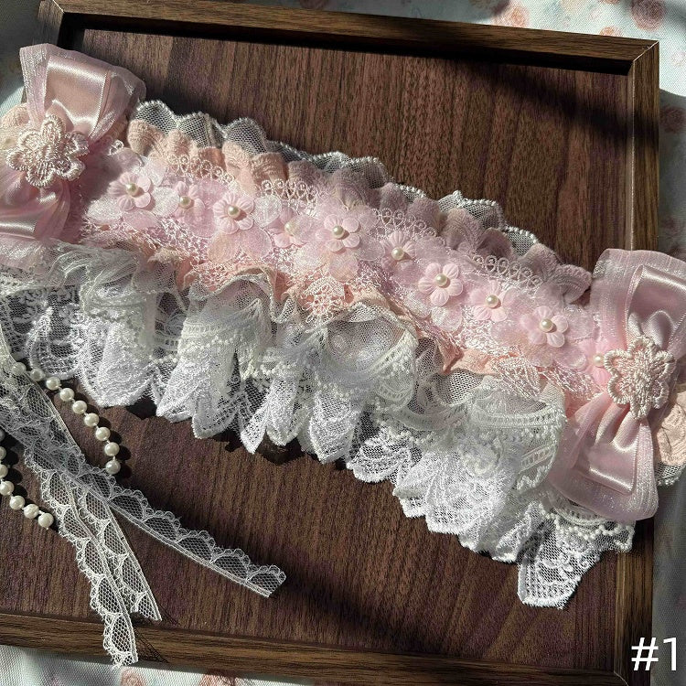 Four Accessory - Collection Styles with Hime White Lolita Lace Pink