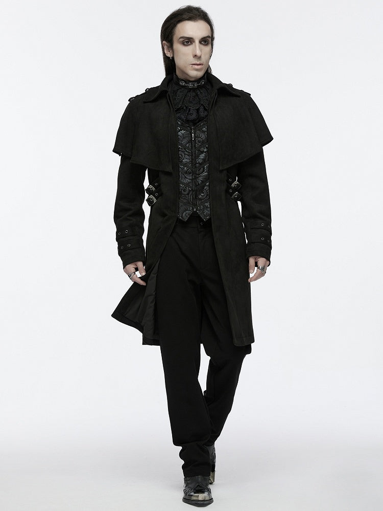 Black Men's Gothic Cloak Style Jacket