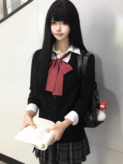 7 Optionen Farbe Strickjacke Gestrickter V-Ausschnitt