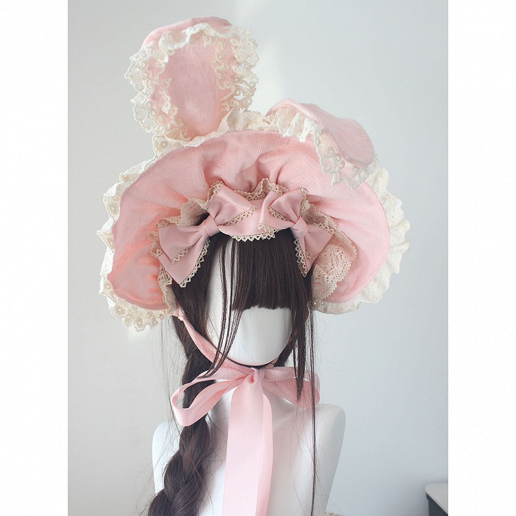 Ear Ruffled Bunny (Multi-Color) Cotton Bonnet