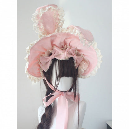 Ear Ruffled Bunny (Multi-Color) Cotton Bonnet
