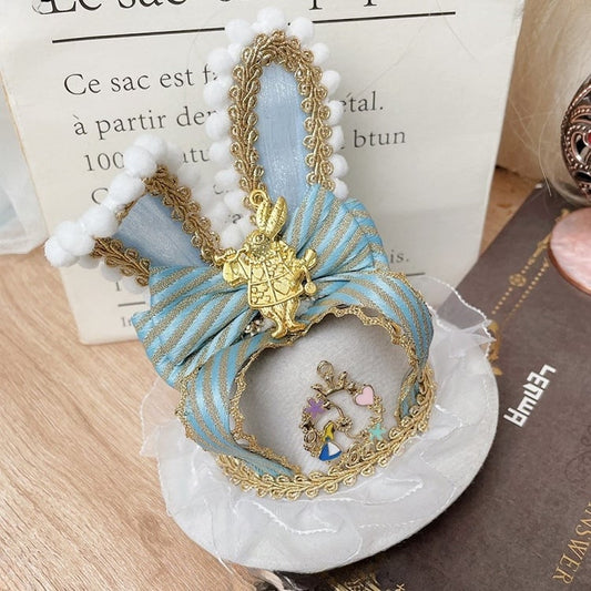 Blue/Pink Alice in Wonderland Vibes Bunny Ears Mini Hat