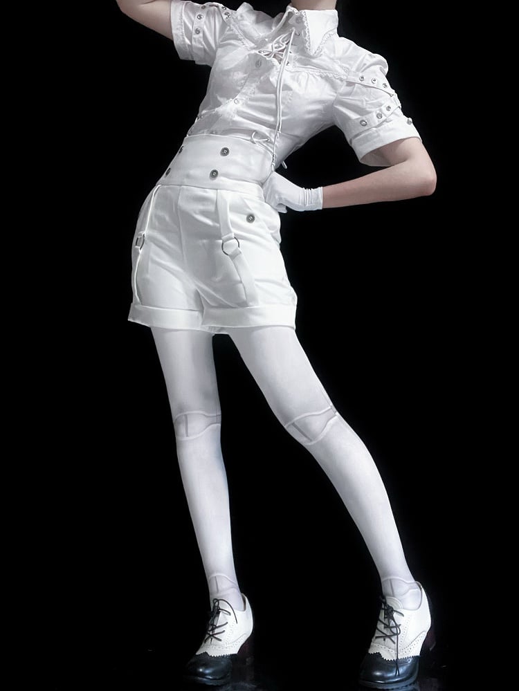 王子ハイウエストホワイトショーツロリータ