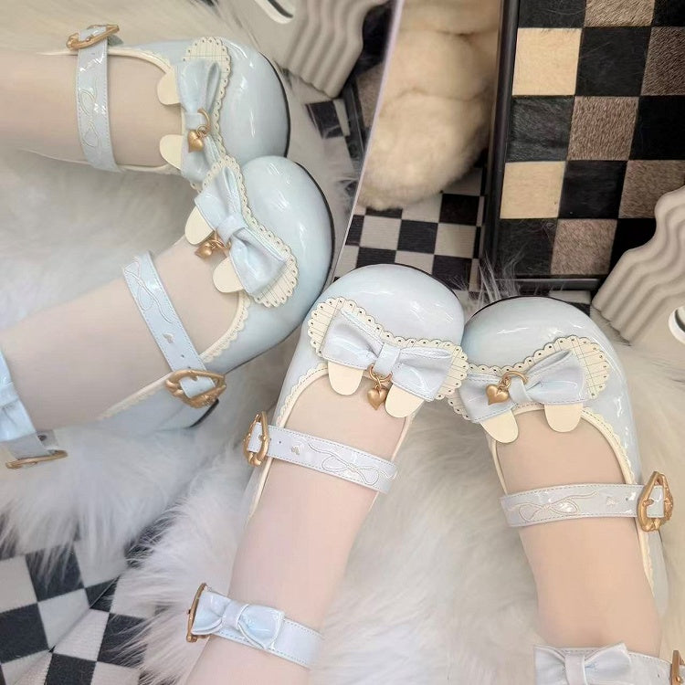 Blue - Janes Scalloped Light Design Themed Bunny Snap Edge Mary Sweet Heart Lolita