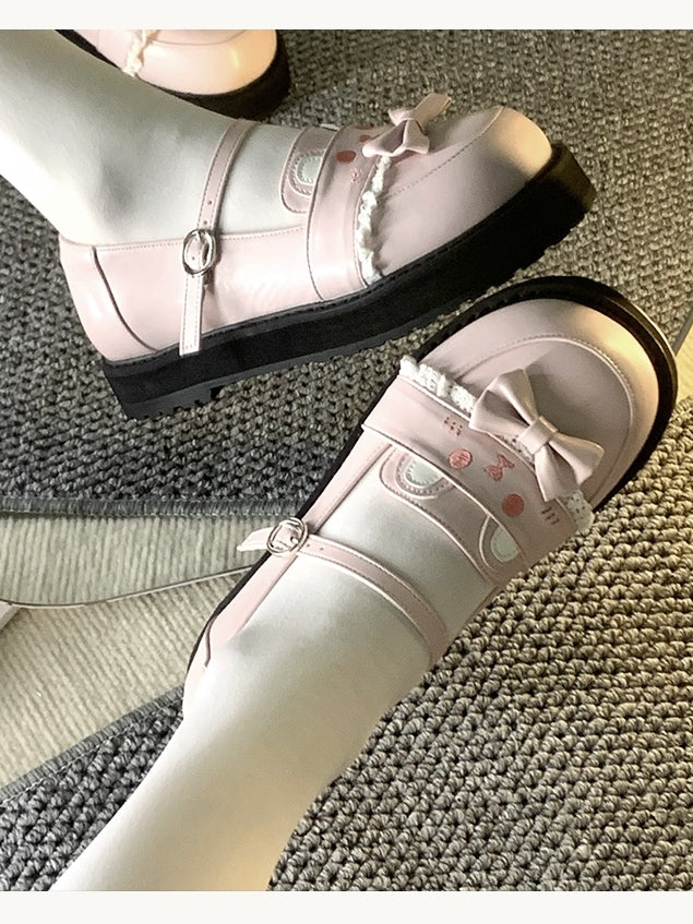 Kawaii Cute Sweet - JK Brown Bow Bear Shoes Low-heel