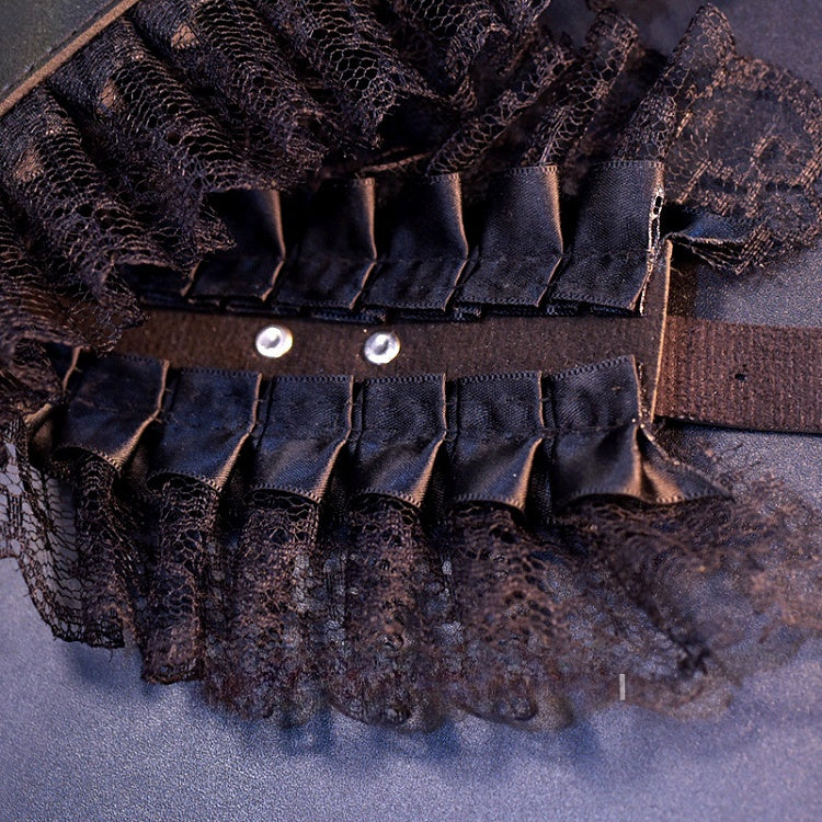 Gothic Lolita Black Lace Buckle Choker