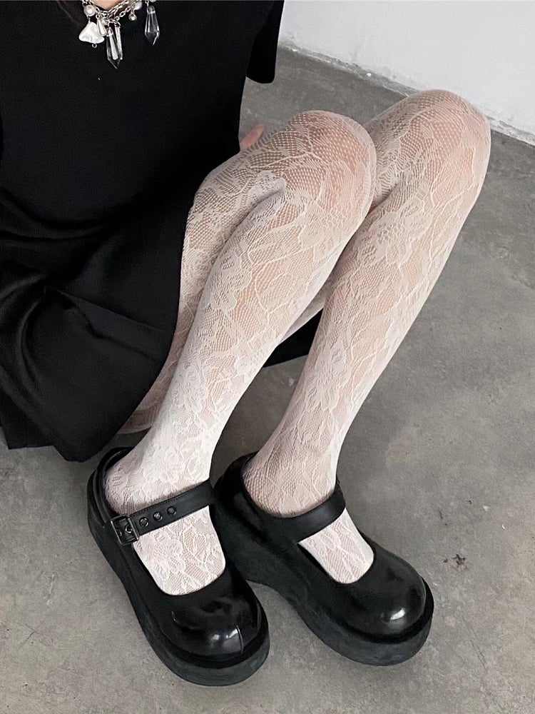 Colors Lace 6 Pattern Floral Tights